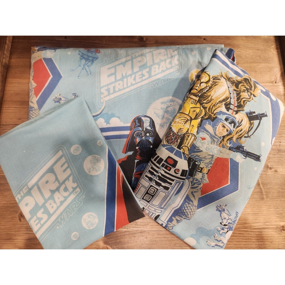 Vintage 70s Star Wars The Empire Strikes Back USA Complete Sheets Set Twin Size